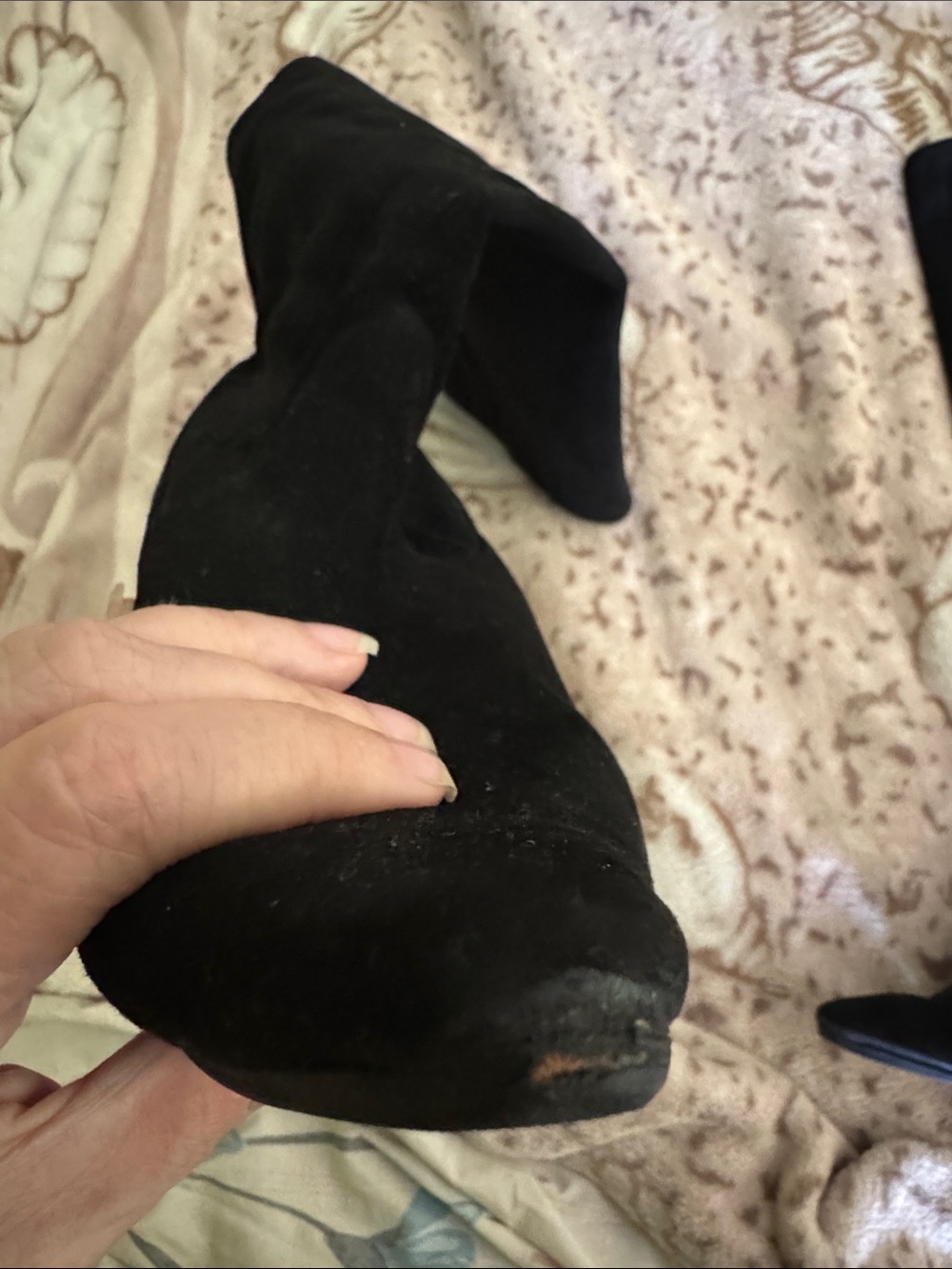 Manolo Blahnik Black Suede Knee-High 3” heel pull-on Stiletto Boots 40.5 - Picture 9 of 17